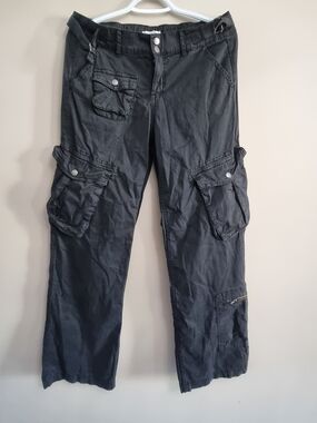 Garage Black Straight-Leg Cargo Jeans for Women
